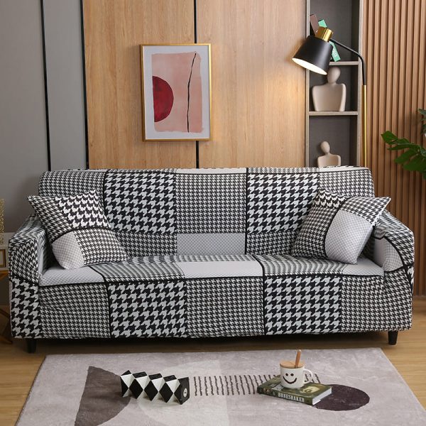 housse de canapé motifs pied-de-poule