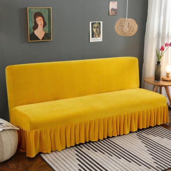 housse canapé velours jaune