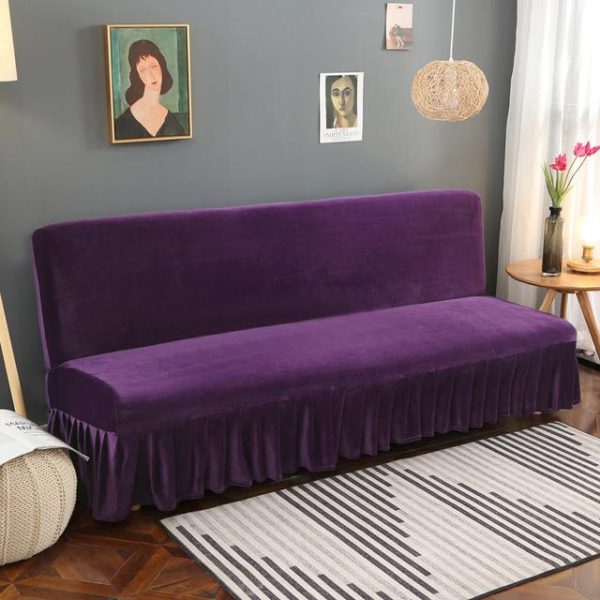 housse de canapé velours violet