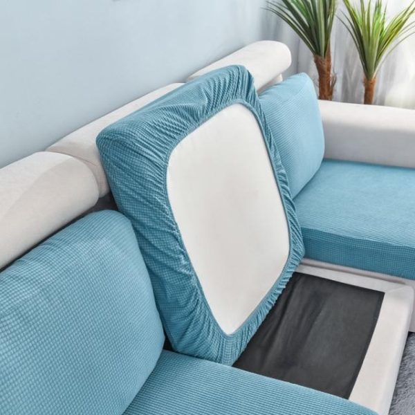 housse pour coussin assise canapé bleu ciel