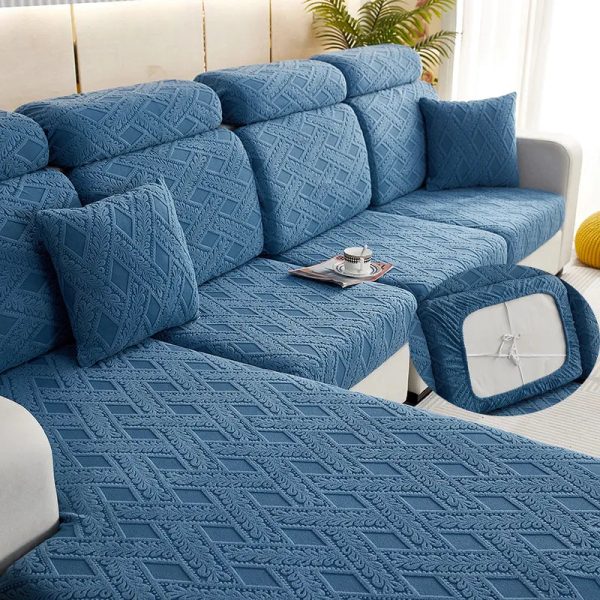 housse d'assise de canapé Nola bleue