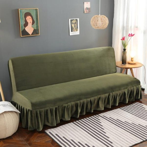 housse canapé clic clac bz velours kaki