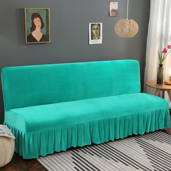 Housse de canapé velours turquoise