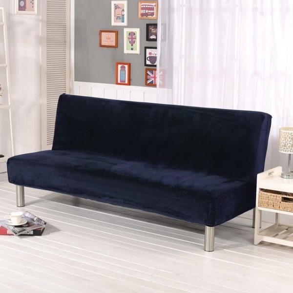 housse de canapé velours bleu