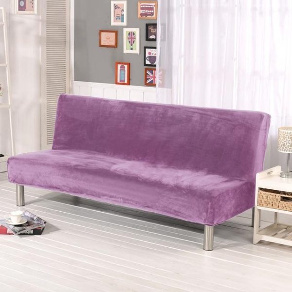 housse de canapé clic clac velours mauve