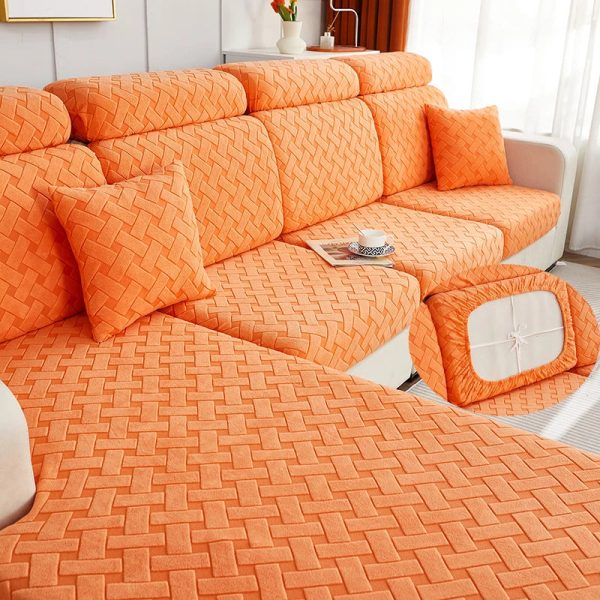 housse d'assise de canapé orange