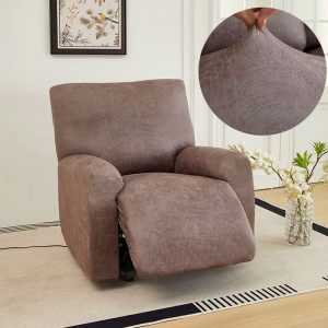 housse de fauteuil relax similicuir marron