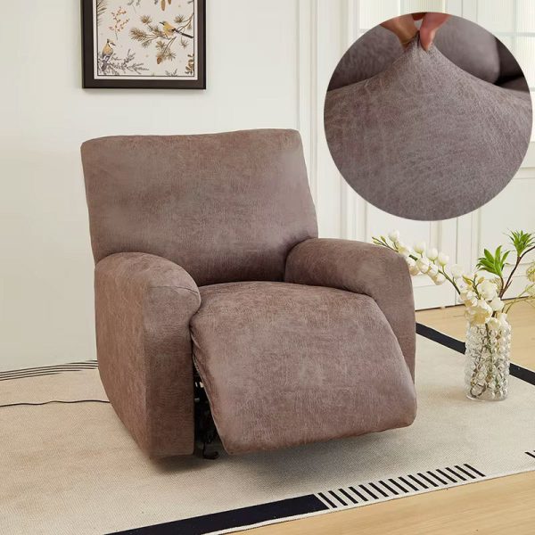 housse de fauteuil relax similicuir marron