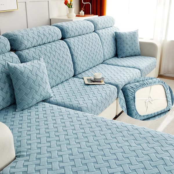 housse d'assise de canapé bleu ciel