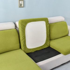 housse coussin canapé vert anis