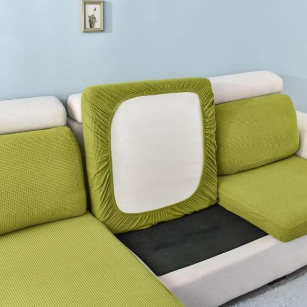 housse coussin canapé vert anis