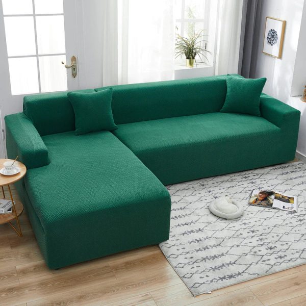 housse canapé d'angle verte