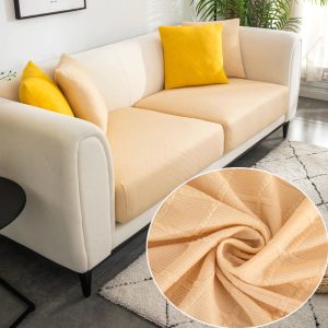 housse coussin assise canapé jaune clair
