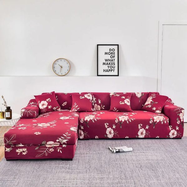 housse de canapé angle rouge
