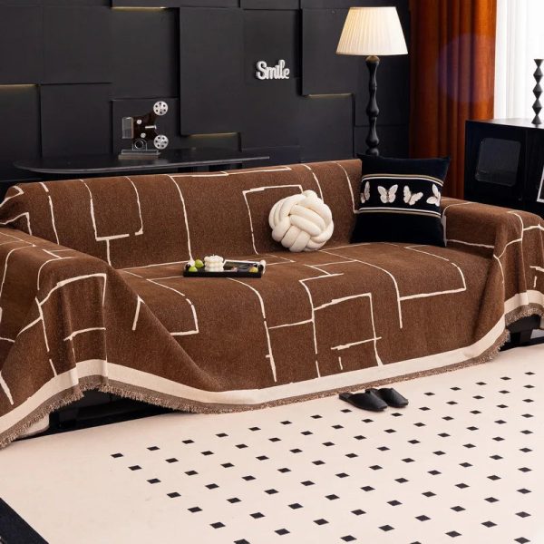 jeté de canapé marron