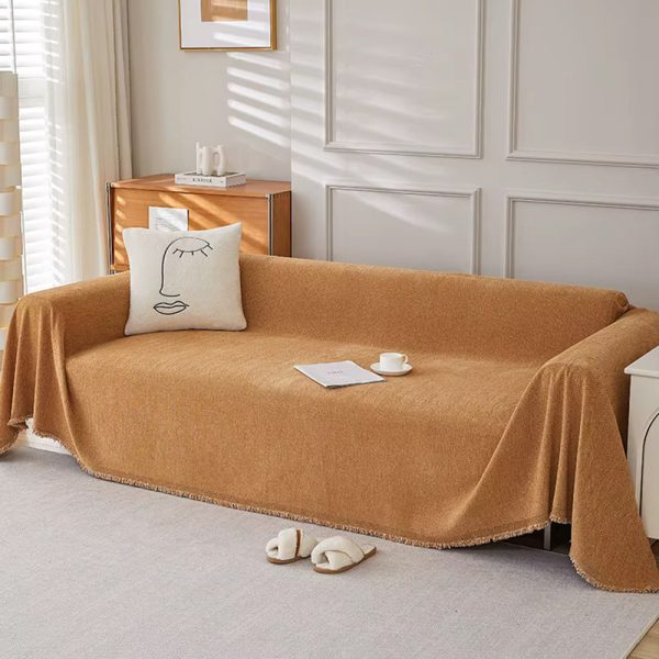 jeté canapé marron élégant