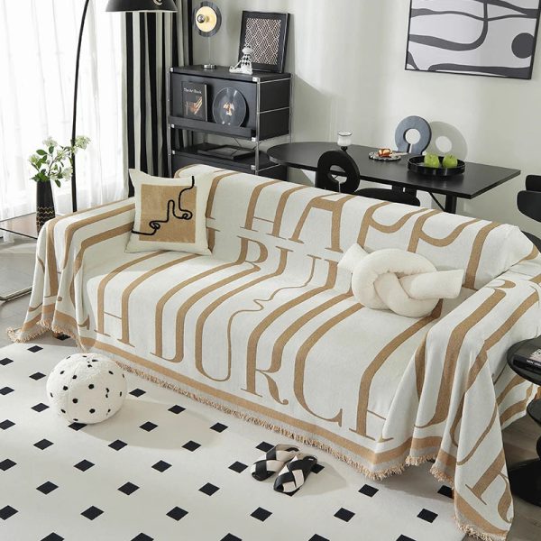 jeté de canapé beige Nubéa