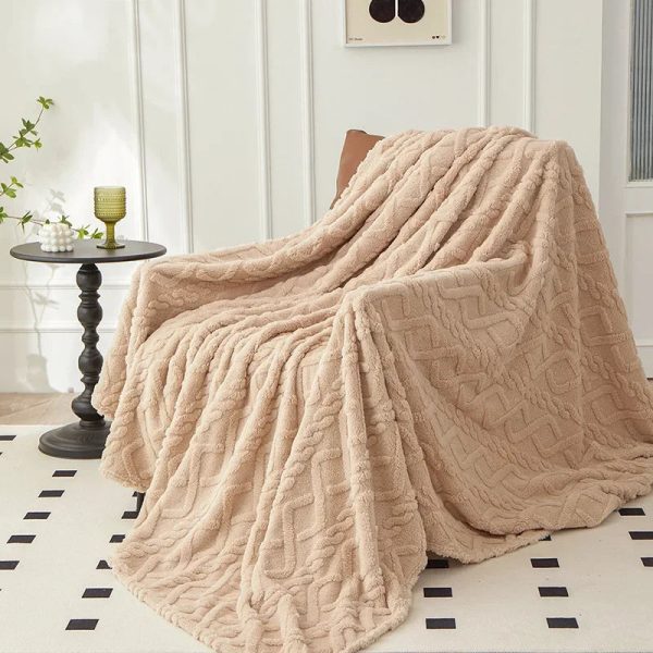 Plaid Canapé Polaire Camel