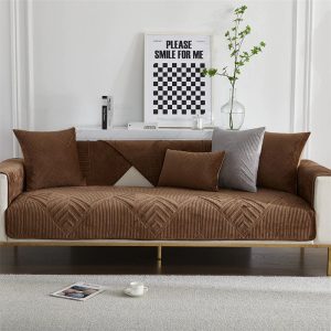 protège canapé marron