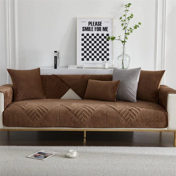 protège canapé marron