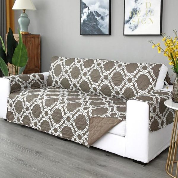 Protège Canapé Mosaïque Kaki