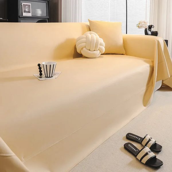 jete de canape simili cuir beige